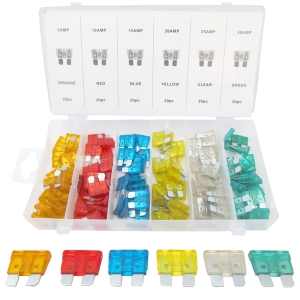 ZESTAW BEZPIECZNIKI SAMOCHODOWE 120SZTUK 5A - 30A