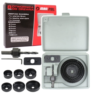 OTWORNICA FREZY KORONKA DO DREWNA ZESTAW 8 SZTUK