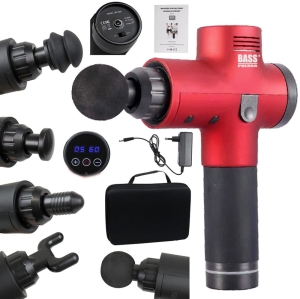 MASAŻER WIBRACYJNY PISTOLET DO MASAŻU 6 GŁOWIC LCD