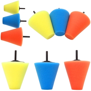 ZESTAW PADÓW GĄBEK STOŻKOWYCH WKRĘTARKĘ STOŻEK POLERSKI DO FELG 3SZT