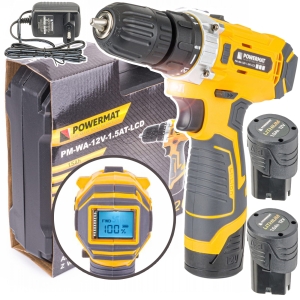 WIERTARKO WKRĘTARKA 12V WALIZKA 2x AKUMULATOR LCD