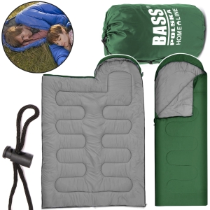 ŚPIWÓR TURYSTYCZNY MUMIA KOŁDRA Z KAPTUREM 2w1 210 x 75 cm BASS POLSKA