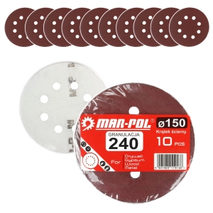 KRĄŻEK SZLIFIERKI 150mm PAPIER ŚCIERNY Gr 240
