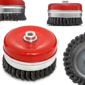 SZCZOTKA DRUCIANA CZOŁOWA 125MM M14 PLECIONA DRUT