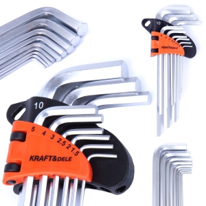 KLUCZE IMBUSOWE AMPULOWE TORX HEX DŁUGIE 9 SZT AMPUL CRV 48-52 HRC