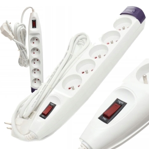 Przedłużacz 5m listwa 5 gniazd z włącznikiem
