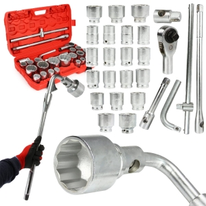 KLUCZE NASADOWE ZESTAW KLUCZY NASADOWYCH 26el. 3/4'-1' 21-65mm 12-KĄT TIR 