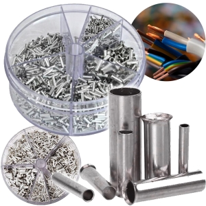 ZESTAW TULEJEK TULEJKI NIEIZOLOWANE 1900 SZT 0,5 - 2,5 mm² ETUI