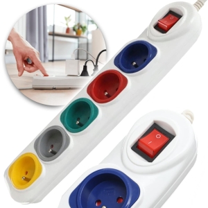 PRZEDŁUŻACZ 3M LISTWA 5 GNIAZD Z WŁĄCZNIKIEM