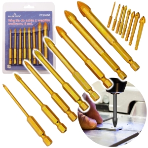 WIERTŁA DO SZKŁA PŁYTEK FREZ OTWORNICA GRESU 8SZT