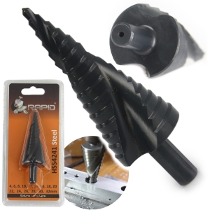 WIERTŁO STOPNIOWE SPIRALNE 4-32MM HSS DO METALU MIEDZ ALUMINIUM MOCNE