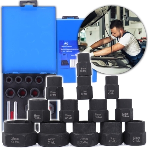 ZESTAW NASADEK DO ZERWANYCH ŚRUB NAKRĘTEK NASADKI 9-27mm