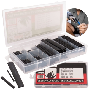 ZESTAW RUREK RURKI TERMOKURCZLIWE CZARNE 127 SZTUK