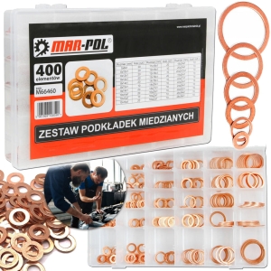 PODKŁADKI MIEDZIANE USZCZELKI ZESTAW PODKŁADEK MIEDŹ MIEDZIANYCH 400 szt