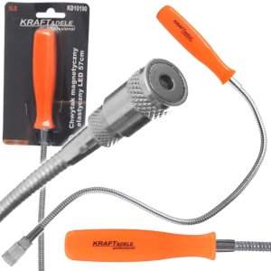 CHWYTAK ELASTYCZNY MAGNETYCZNY MAGNES Z LATARKĄ LED 57CM 