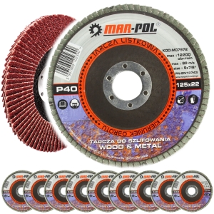 TARCZA DO SZLIFOWANIA LAMELKOWA LAMELKA 125MM P40 10EL