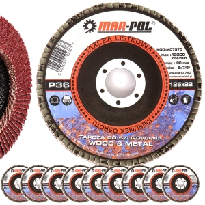 TARCZA DO SZLIFOWANIA LAMELKOWA LAMELKA 125MM P36 10EL