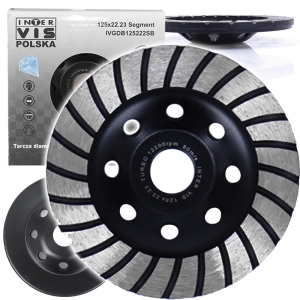 TARCZA DIAMENTOWA GARNKOWA 125 SEGMENT DO SZLIFOWANIA BETONU INTER - VIS