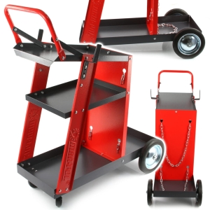 WÓZEK SPAWALNICZY DO SPAWAREK Z PÓŁKĄ MIEJSCEM NA BUTLĘ 3 PÓŁKI