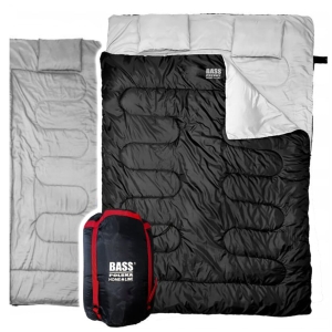 PODWÓJNY ŚPIWÓR DWUOSOBOWY TURYSTYCZNY  220X150CM WIATROSZCZELNY