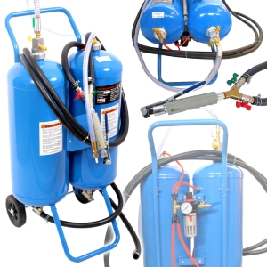 PIASKARKA URZĄDZENIE DO CZYSZCZENIA SODOWANIA 2w1 6-8 BAR 2x25L