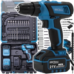 WIERTARKO-WKRĘTARKA AKUMULATOROWA 21V ZESTAW WALIZKA + 2x AKUMULATOR 2Ah