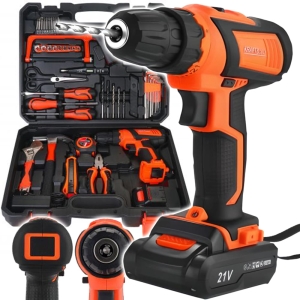 WIERTARKO-WKRĘTARKA AKUMULATOROWA 21V WALIZKA ZESTAW AKCESORIA IMBUSY