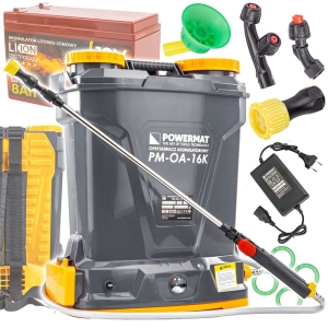 OPRYSKIWACZ AKUMULATOROWY LITOWO JONOWY ELEKTRYCZNY 16L PLECAKOWY 4 DYSZE