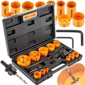 OTWORNICE BIMETAL DO METALU I DREWNA 17 SZT FREZY