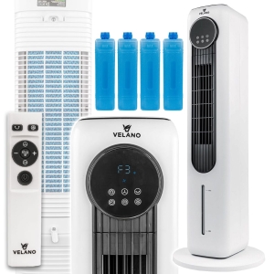 WENTYLATOR KOLUMNOWY WODNY PODŁOGOWY JONIZACJA OSCYLACJA 60W PILOT 