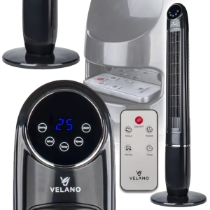 WENTYLATOR KOLUMNOWY PODŁOGOWY OSCYLACJA TIMER 60W LCD PILOT 230V/50Hz