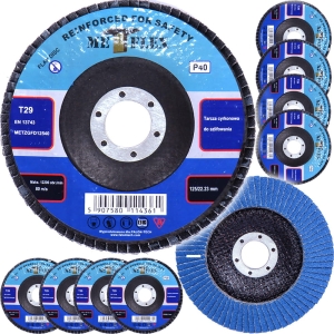 TARCZA ŚCIERNA LISTKOWA LAMEL P40 DO SZLIFOWANIA METALU 125mm CYRKON 10szt