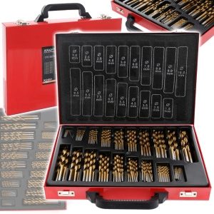 ZESTAW WIERTEŁ TYTAN HSS DO METALU 170 SZT WALIZKA WIERTŁA KOMPLET