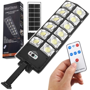 MOCNA LAMPA SOLARNA LED Z CZUJNIKIEM RUCHU I ZMIERZCHU OGRODOWA ULICZNA