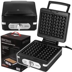 GOFROWNICA ELEKTRYCZNA 2000W CZARNA XXL 2 CHRUPIĄCE PUSZYSTE GOFRY DUŻA