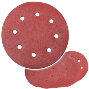 PAPIER ŚCIERNY KRĄŻEK DO SZLIFIERKI 190MM RZEP P80 8 OTWORÓW 10 sztuk