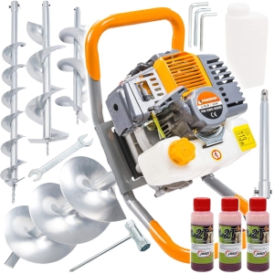 WIERTNICA GLEBOWA ŚWIDER SPALINOWY 6KM 3 ŚWIDRY WIERTŁA 10/20/30cm + OLEJ