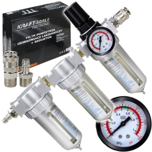 FILTR POWIETRZA ODWADNIACZ LAKIERNICZY+REDUKTOR MANOMETR 1/2 SZYBKOZŁĄCZKI