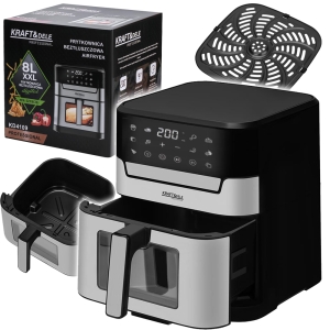 KRAFT&DELE FRYTKOWNICA BEZTŁUSZCZOWA AIRFRYER 8L 2200W 80–200°C LED 