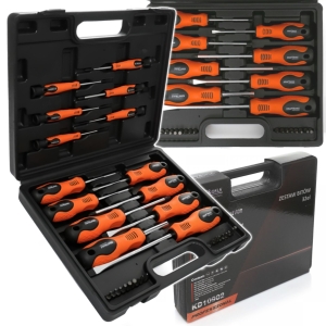 ZESTAW ŚRUBOKRĘTÓW I BITÓW 32 EL WALIZKA BITY KD10902 WKRĘTAKI TORX PŁASKIE