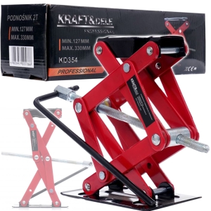 PODNOŚNIK LEWAREK TRAPEZOWY NOŻYCOWY NAJAZD SAMOCHODOWY 2T TONY 127-330mm