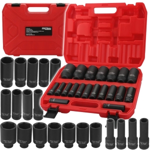 ZESTAW NASADEK UDAROWYCH NASADKI 20 ELEMENTÓW 6-KĄTNE 1/2" SOLIDNE WALIZKA