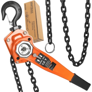 WYCIĄGARKA WCIĄGARKA ŁAŃCUCHOWA Z GRZECHOTKĄ 1,5T 3M PRZENOŚNA GRZECHOTKOWA