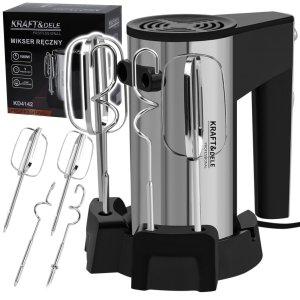 MIKSER RĘCZNY KUCHENNY 1000W SOLIDNY 5 POZIOMÓW + TURBO WYMIENNE ŁOPATKI