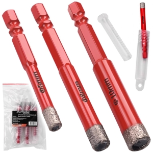 WIERTŁA DO GRESU 6, 8, 10 mm DIAMENTOWE ZESTAW 3sz OTWORNIC DO GRESU PŁYTEK