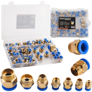 SZYBKOZŁĄCZKI PNEUMATYCZNE-GWINTOWE KOMPLETNY ZESTAW 4-16 MM 72 SZT.
