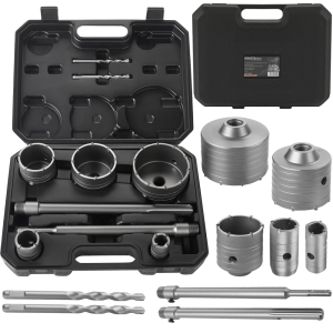 ZESTAW OTWORNIC DO BETONU MURU KORONKI FREZ SDS MAX PLUS 30-100mm 