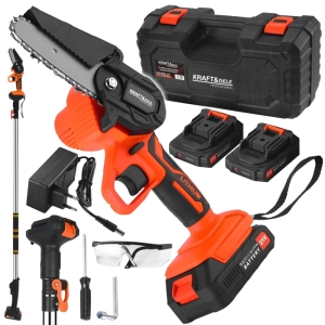 PIŁA PILARKA ŁAŃCUCHOWA 4" 10cm 2x2Ah AKUMULATOROWA 21V + WYSIĘGNIK WALIZKA