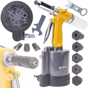 NITOWNICA PNEUMATYCZNA DO NITÓW 2,4 - 6,4 MM 1400KG SOLIDNA ZESTAW