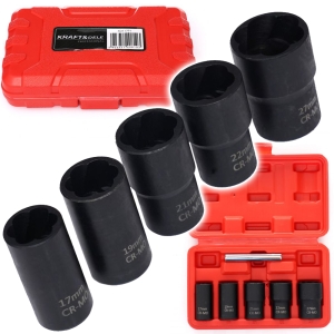 ZESTAW NASADEK NASADKI DO OBRABIANYCH ŚRUB 1/2" 17-27mm WYBIJAK 6szt.